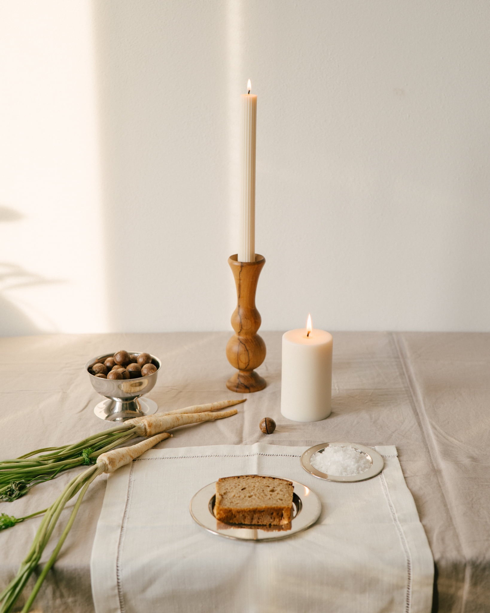 Freestanding candles - cream (2 pcs)