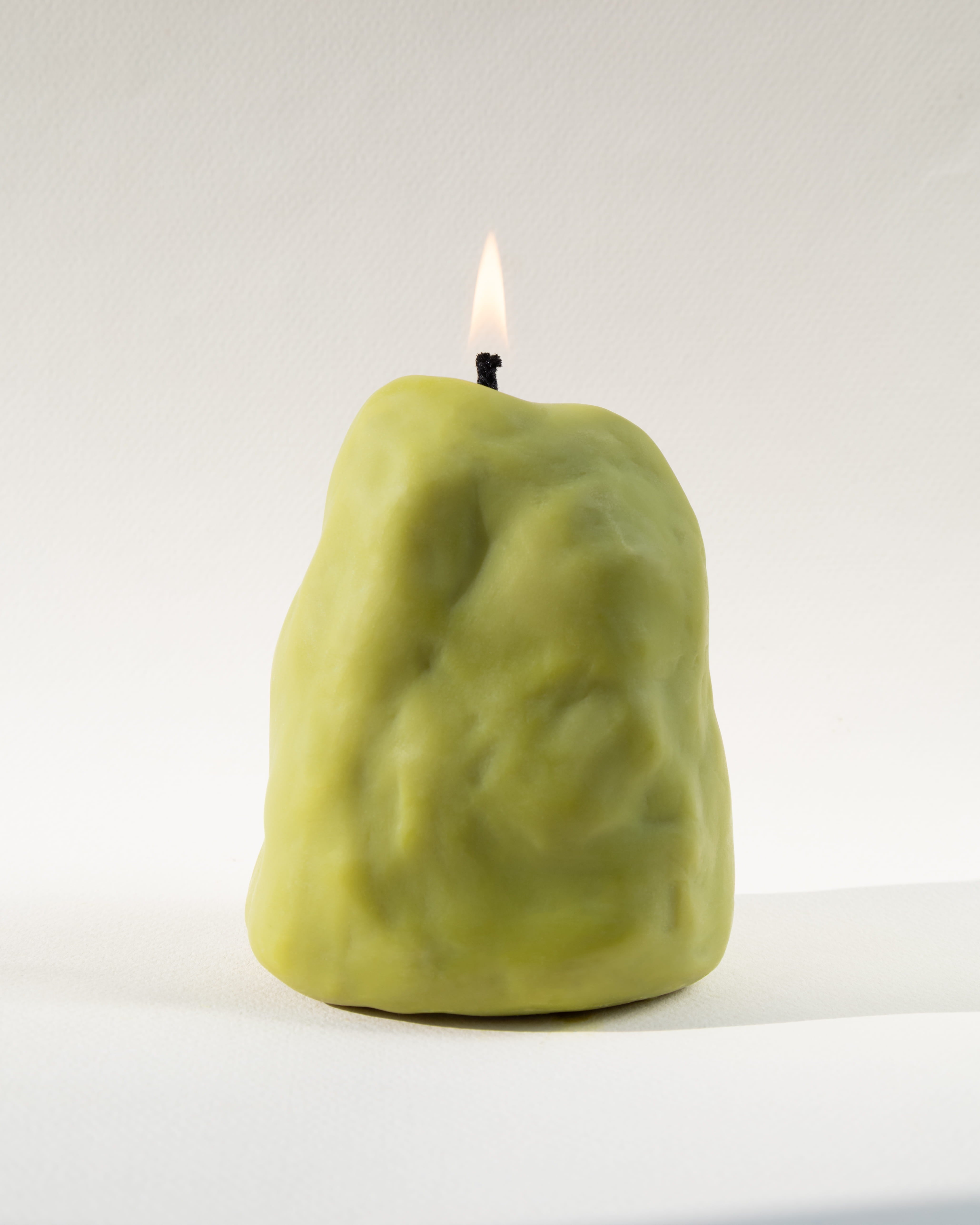 Decorative candle "SOLO" - olive green, unscented