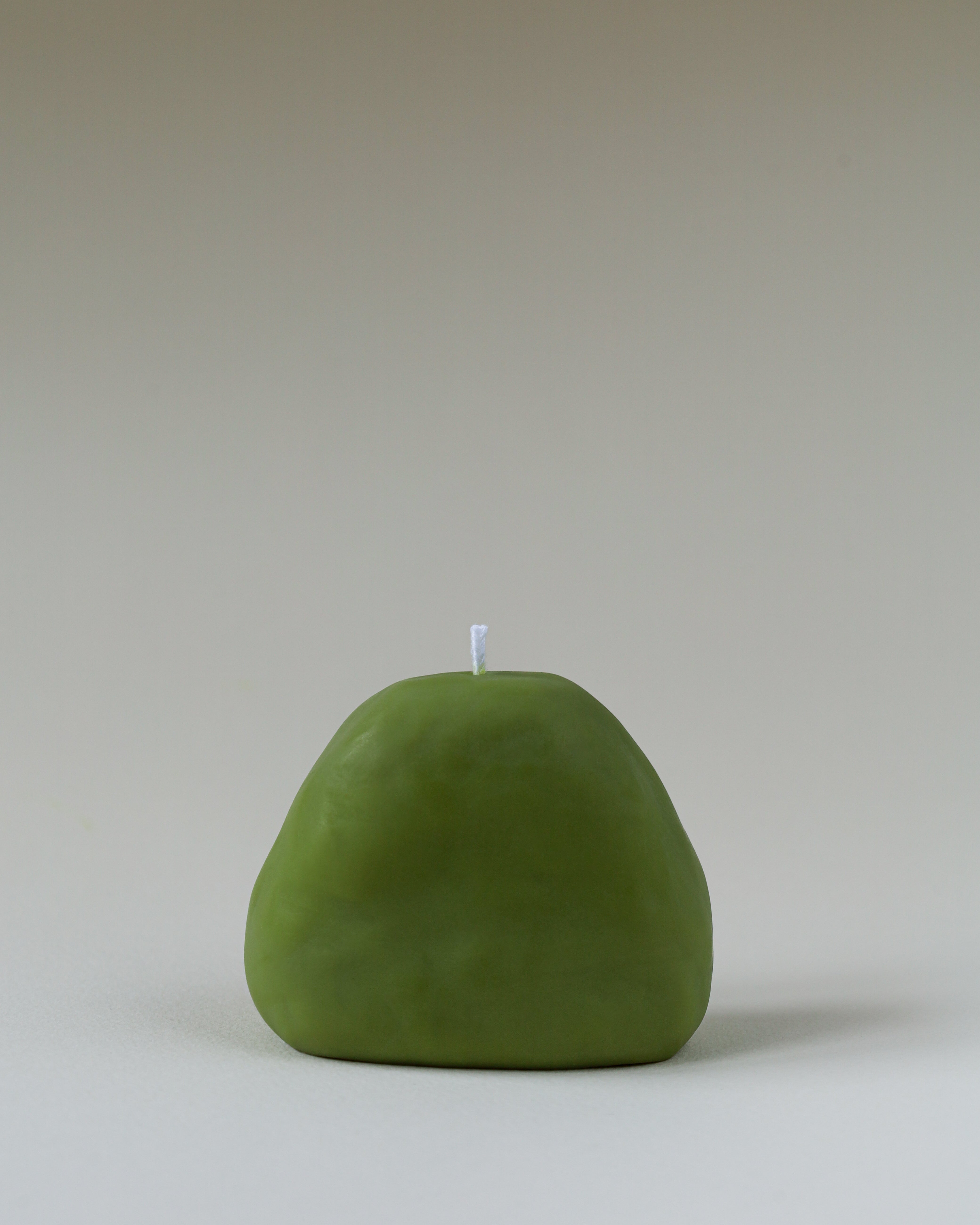 Decorative candle "SOLO" - olive green, unscented