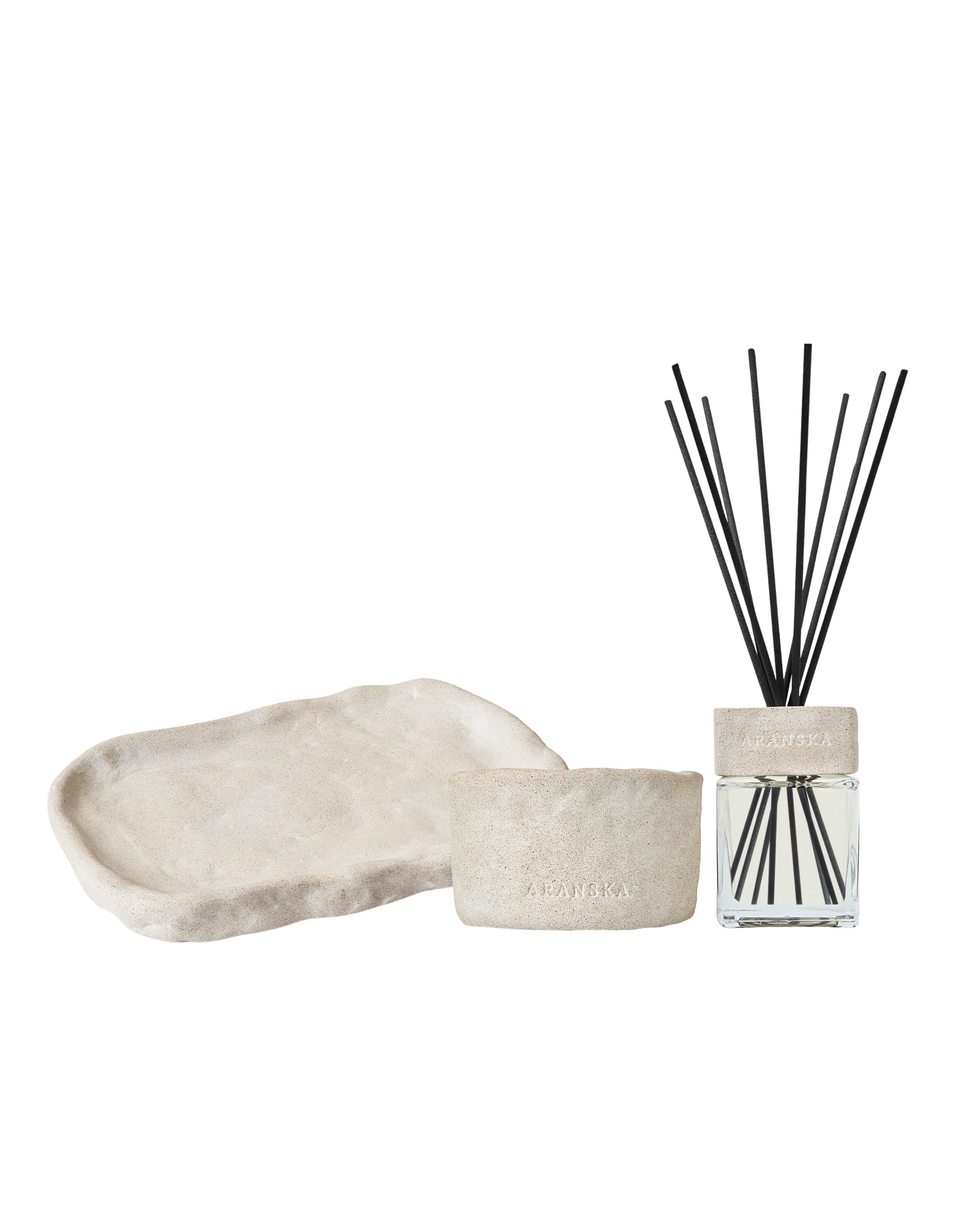 Set - Candle &amp; Scented Diffuser &amp; Tray